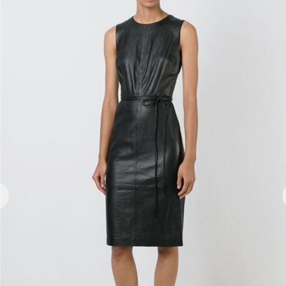 Vince Dresses & Skirts - Vince Leather Belted Sheath Black
